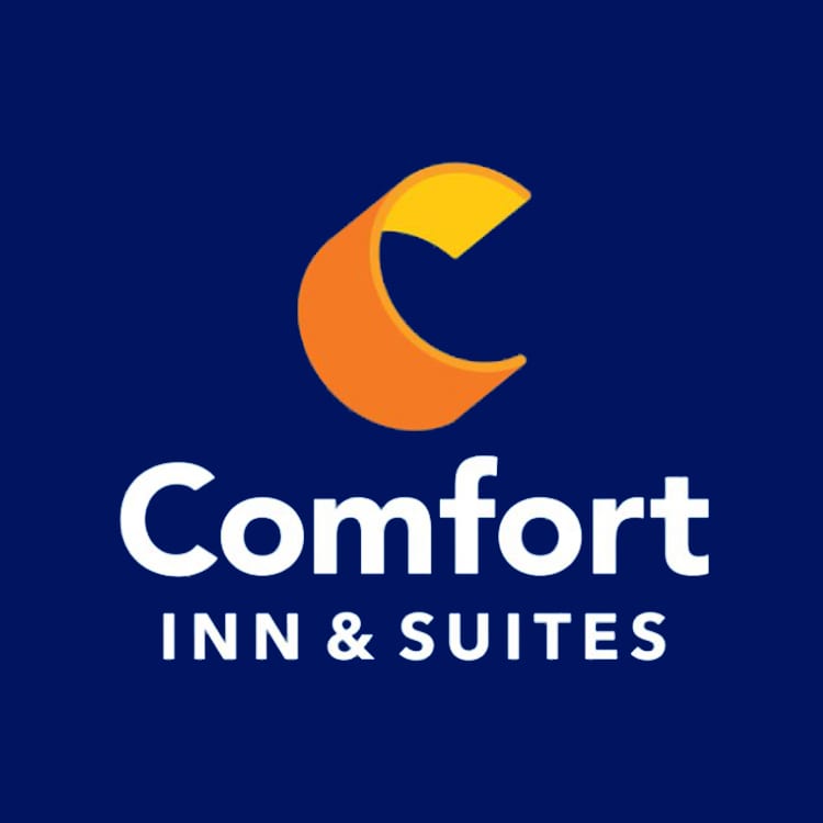 A logo of comfort inn and suites