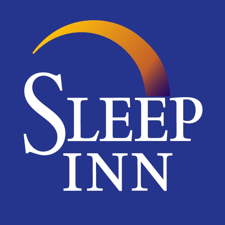 A blue background with the word sleep inn written in white.